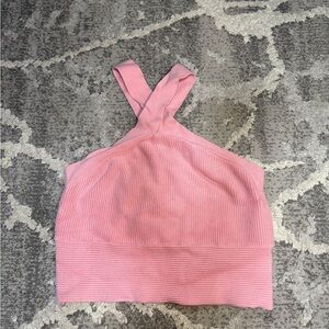 Abercrombie & Fitch Pink Knit Halter Top